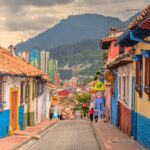 Colorful homes and views of the city and mountains