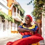 Colombian woman dancing