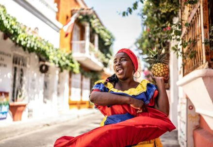 Colombian woman dancing