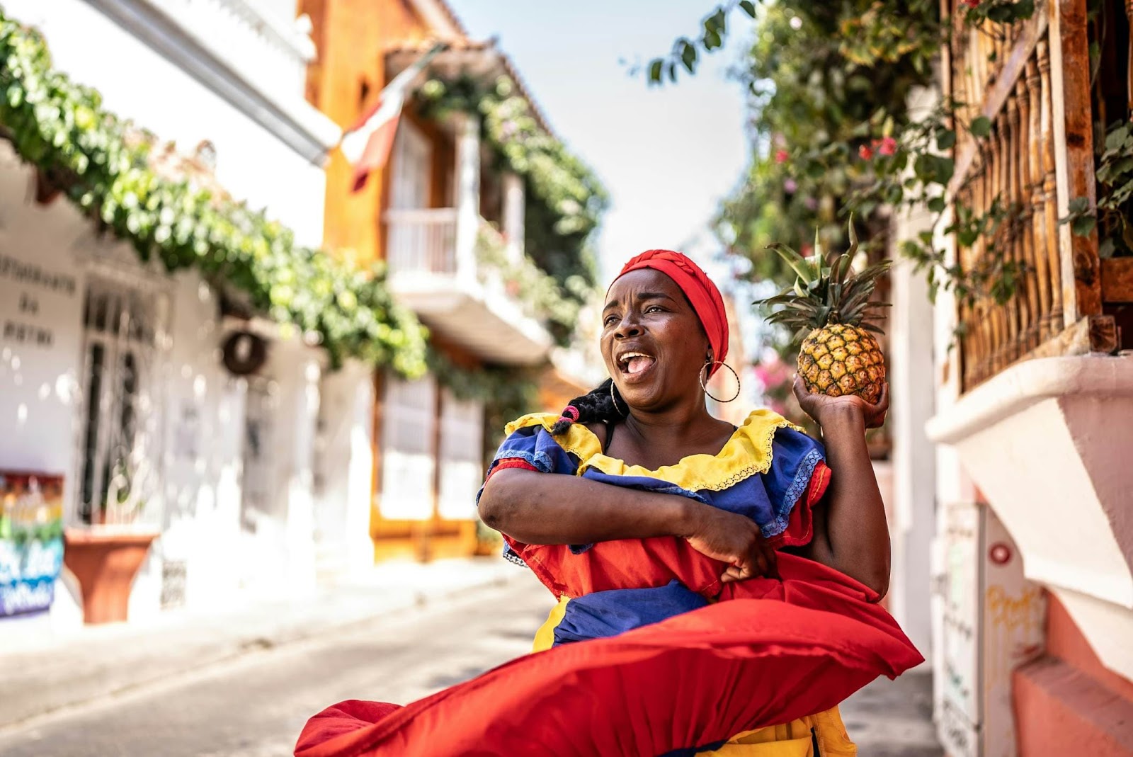 Colombian woman dancing