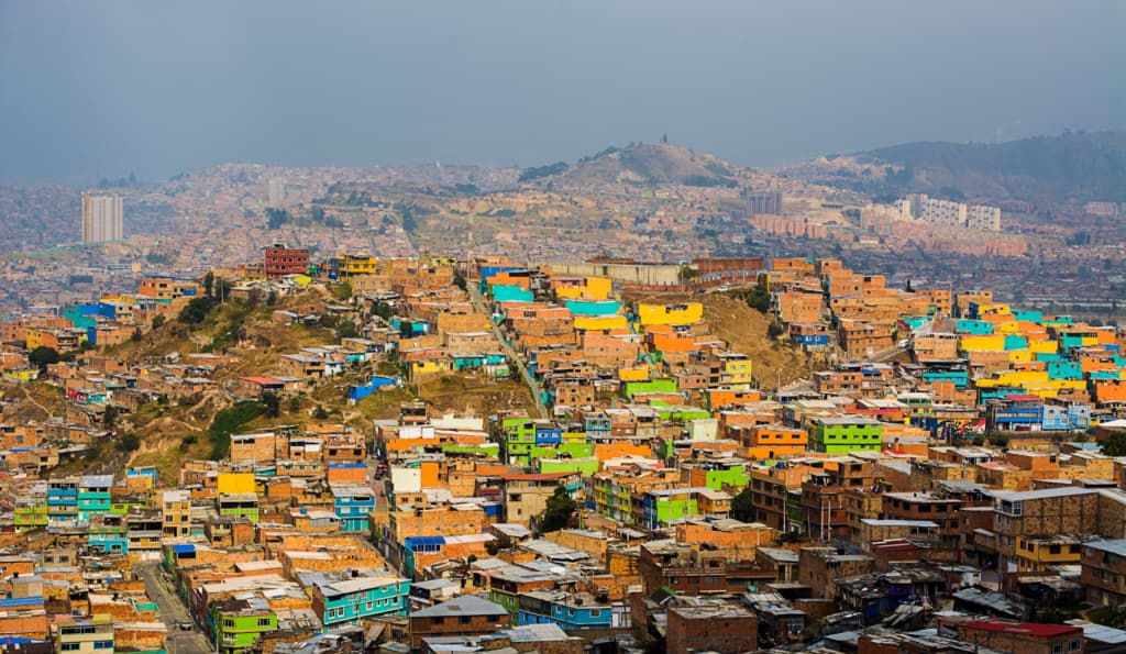 View of the city from afar