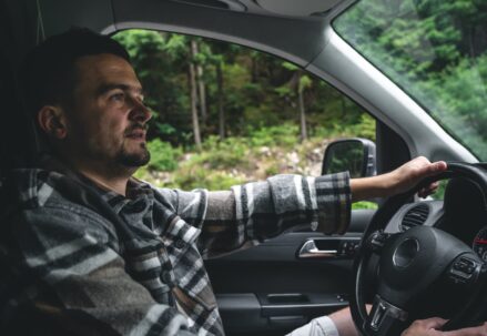 Man driving a car